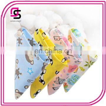 2017 fashion cute baby drool bib wholesale printed triangle double cotton baby bibs