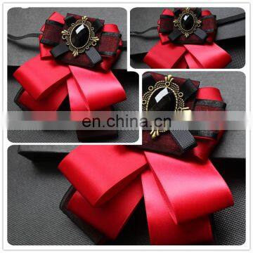 Aidocrystal Handmade Red Satin Man Custom Flashing Bow Tie Mens Wedding Printed Bow Tie