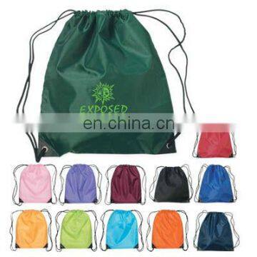 customized promotional drawstring back pack with reinforced corners