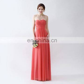 Free Shipping Custom Made Sweetheart Chiffon Floor Length Sleeveless Zipper Ruffle Women Prom Dress