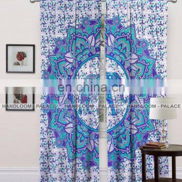 Indian Cotton Mandala Elephant Designer Curtain Home Decorative Window Curtains