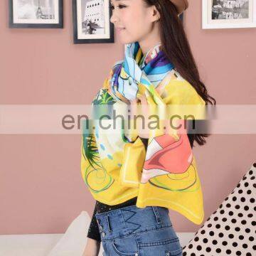 2015 Customize Design Digital Printed Digital Print Custom Design Cotton Scarf photo-2