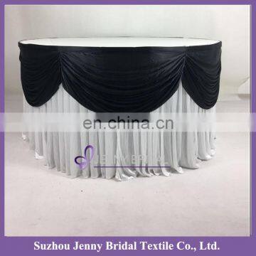 TS094E different designs of table skirting for birthday plain table skirting for wedding banquet table skirting