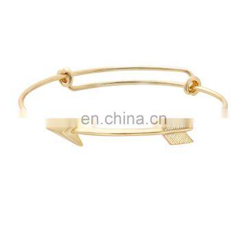 Simple Fashion expandable bangle bracelet , single gold arrow bangle designs
