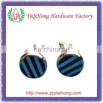 Custom stripe logo round cufflink