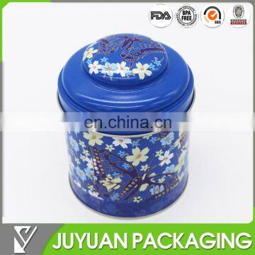 Round empty chinese tea gift packing mtal tin box wholesale