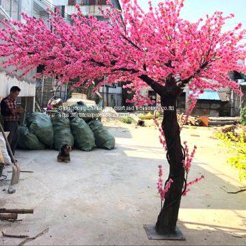 2.5 Meter Height Artificial Crooked Trunk Peach Fruit Tree photo-3