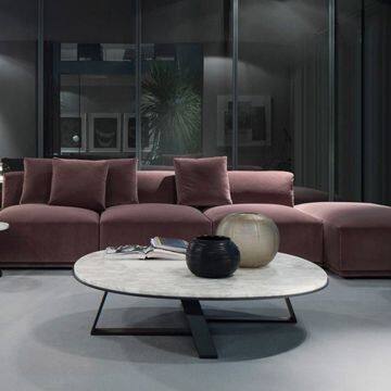 Solid Surface White Marble Coffee Table Convertible Coffee Table to Dining Tables for Furniture photo-2