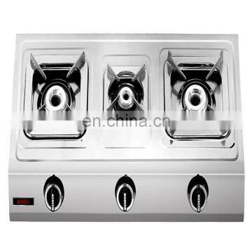 three burner stainless steel gas stove,household table gas cooker