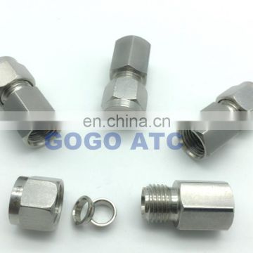 Quick coupler 1/2 female thread O.D 12 mm hard tube stainless steel pressure gauge straight food grade pipe fittings