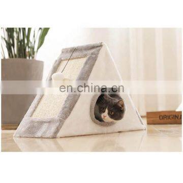I@home Breathable Triangle Cat Climbing Frame Plush Cat Scratch House Bed photo-4