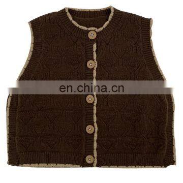 6501 Girls hit color knit cardigan korean style fashion baby girl vest