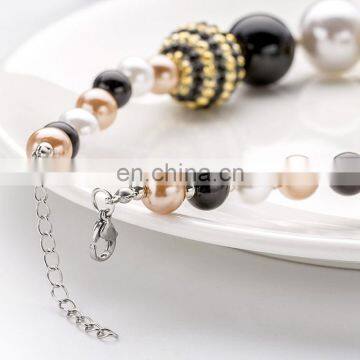 Girl Bees Necklace Bracelet 2pcs Set Children Yellow Black Chunky Bubble Beads Jewelry Gift photo-5