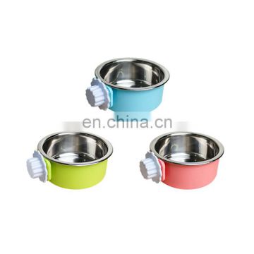 Wholesale Super Quality Detachable Stainless Steel Dog Food Bowl Cage Hanging Pet Feeding Bowl