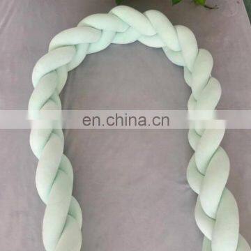 Wholesale Baby Safe Bumper Knot Pillow Mixed Colors Chunky Knit Baby Bedding Cradle Bumper photo-6