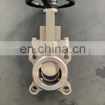 BS DN80 SS316 Metal Seat Manual Knife Type Gate Valve