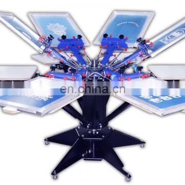 Micro Adjust Six Color Six Station Manual Overprinting Screen Printing Machine T-shirt Overprinting Screen Printer Machine photo-2