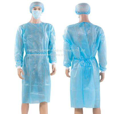 Hot sell blue isolation gowns disposable with fast delivery