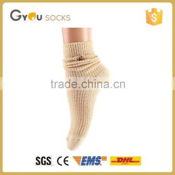 Double needle women solid color cotton socks fashion