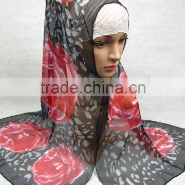 S496 NEW 2012 LEOPARD printed 40% silk and 60% LONG polyester MUSLIM SCARF