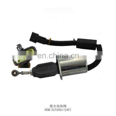 5272681 Excavator solenoid valve for diesel engine Electric parts Shut Off /stop Solenoid valve