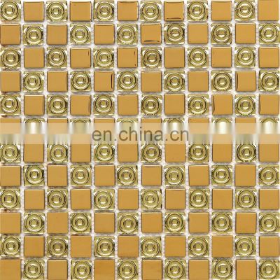 Factory Stock mosaic 6-8mm thickness hotel project glass natural stone mosaic tile glass mosaic