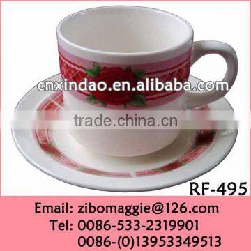 Good Quality Nice Cute Design of Ceramic Promotion Disposable Espresso Coffee Cup Saucer