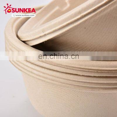 Sunkea 100% Biodegradable Food Packaging Wheat Straw Pulp Bowl Disposable Paper Eco-friendly Customized photo-3