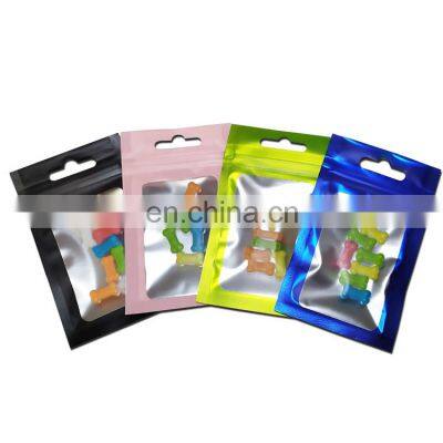 Resealable Mylar Zip lock Food Storage Bags with Clear Window Foil Food Bag Plastic Zipper Pouches Self Sealing Storage Supplies