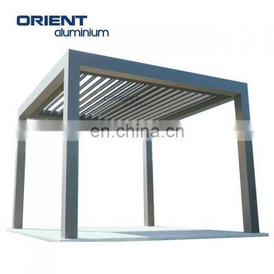 Motorised outdoor gazebo modern aluminium louvre roof bioclimatic pergola for sunshade