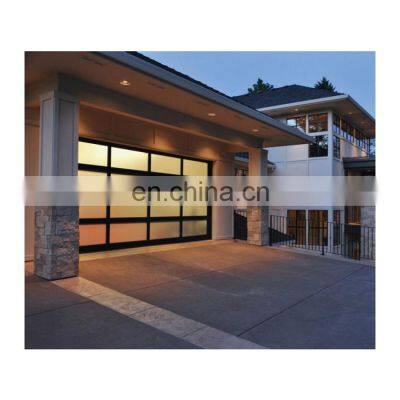 Electric Anodised Automatic  Low-E Coated Frosted Tempered Glass Aluminum Garage Door