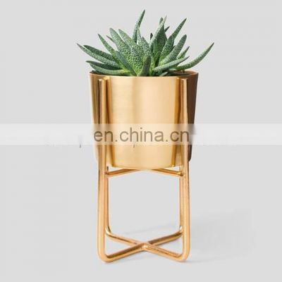 gold plated metal with planter