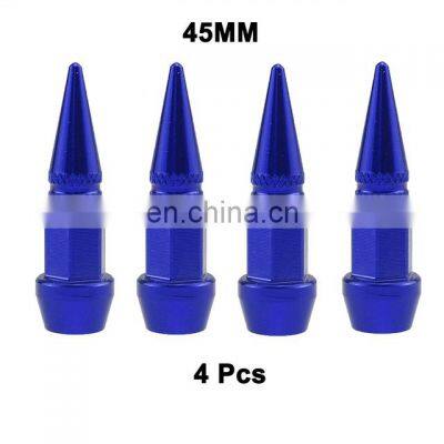 AOSU 4PCS Alloy Metal Aluminum Red Chrome Custom Brand Logo Spike Air Valve Covers Stem Cap Wheel Customized Car Tire Valve Caps