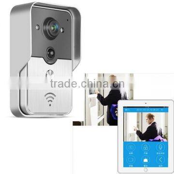 smart home mutiuser remote control wifi video door bell with door release and tamper alarm via app on smart phone