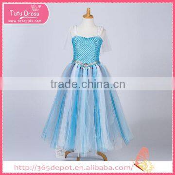 High quality soft fabric tassels style & light tulle girls' dress