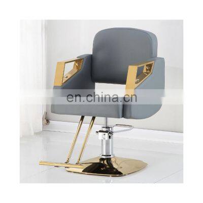 Modern Hair Barber Shop Salon Equipment Gold White Black Leather Beauty Salon Furniture Luxury Style Beauty Barber Chair