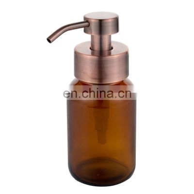 Factory Made Luxury Acrylic Gold Cosmetic Bottle Natural Shampoo 250Ml Amber Brown Plastic Bottle Soap Glass With Pump