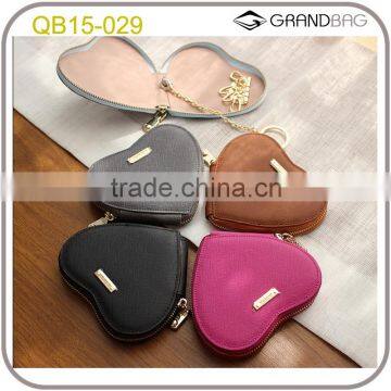 promotional gifts heart shap custom saffiano leather key holder case