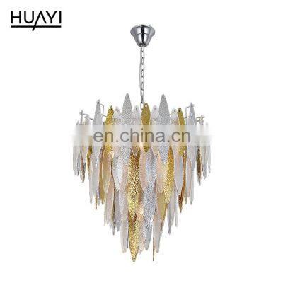 HUAYI Hot Selling Indoor Hotel Projects Lighting Modern Hanging Crystal Chandelier Pendant Light