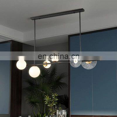 Nordic Retro Design LED Chandelier For Dining Room Kitchen Living Room Bedroom Lounge Glass Ball Pendant Lamp G9 Hanging Light photo-3