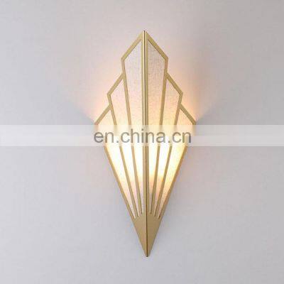 110V 220V Bedside Golden Double-layer Decorative Lighting Sconce Indoor LED Gold Wall Lamps For Home