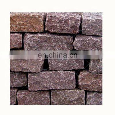 red granite cube for garden paving