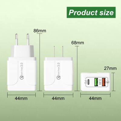 2USB+PD Phone Charger 2A Wall Charger Universal Travel Adapter EU /UK Charger for Iphone for Samsung for HuaWei photo-5