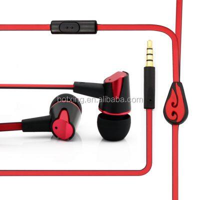 Popular Red Rohs Earbuds Special Flat Cable Earphone Mobile Headphone photo-3