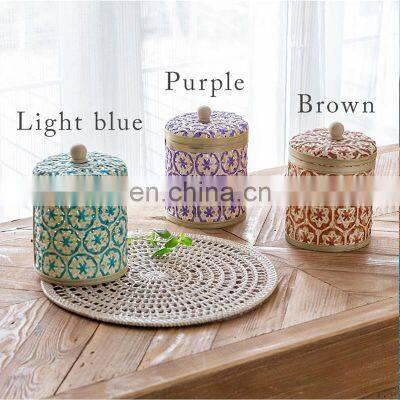 Best Price Colorful Bamboo Jewelry Box, Storage basket Planter with lid candy basket Wholesale Made in Vietnam