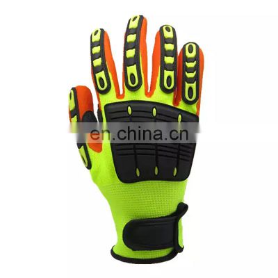 High Quality Silicone Coated Palm Impact Resistant Gloves TPR Work Mechanic Safety Gloves