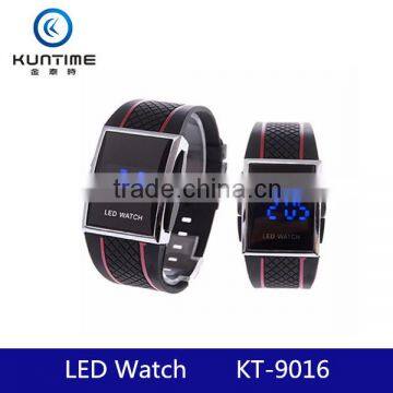 LED watch with rubber strap and alloy watch case