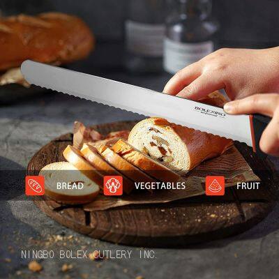 Professional Slicing Knife Lines Ham Slicer Serrated Scalloped Cake Bread Slicer Fluted Edge Ham Keban Roast Beef Slicers Knives Made in China by Bolex photo-2