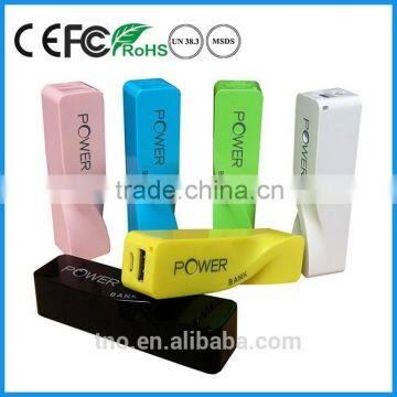 Custom lipstick 2600mAh portable power bank for samsung