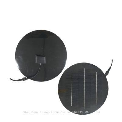 Customized Circle Shape 5.8w 18v Small Solar Panels Diameter 240mm Glass Solar Panel Widely Use